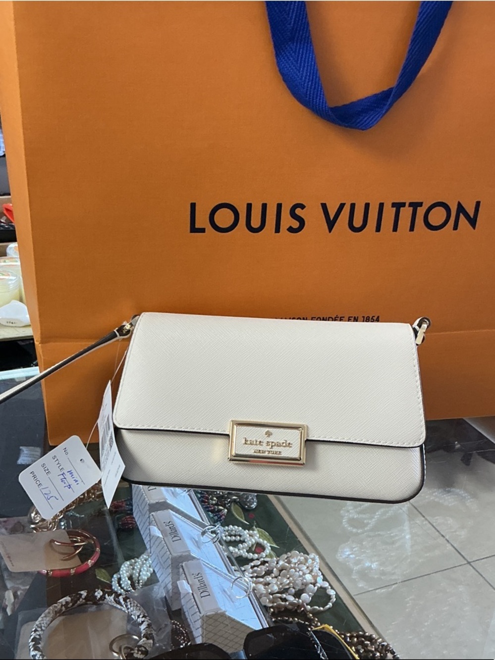 kate spade Cream Crossbody with Gold Plaque